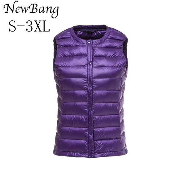 newbang brand ultra light down vest women portable single breasted lightweigt sleeveless winter warm round collar waistcoat 201031, Black;white
newbang brand ultra light down vest women portable single breasted lightweigt sleeveless winter warm round collar waistcoat 201031, Black;white