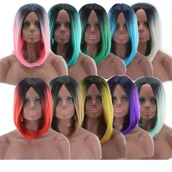 wig women's chemical fiber hair set black gold staining yellow red pink green gray purple gradient bobo short straight hair curly hair, Black;brown
wig women's chemical fiber hair set black gold staining yellow red pink green gray purple gradient bobo short straight hair curly hair, Black;brown