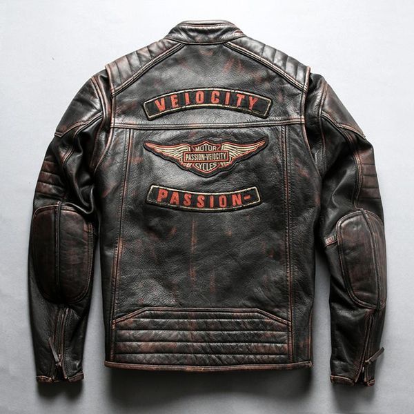 2019 vintage men's genuine cowhide jacket brown motorcycle leather coat plus size 5xl genuine leather jacket for male1, Black
2019 vintage men's genuine cowhide jacket brown motorcycle leather coat plus size 5xl genuine leather jacket for male1, Black