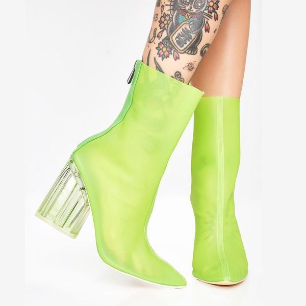 boots fashion pvc material fluorescent green color woman in high think heel with matte black spring pointed toe1
boots fashion pvc material fluorescent green color woman in high think heel with matte black spring pointed toe1