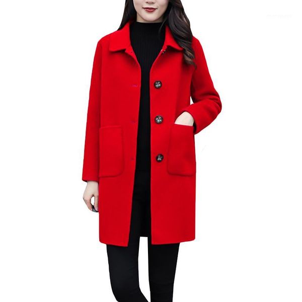 women's wool & blends boutique woolen coat women's medium long 2021 winter thickened clip plus size loose slimming down overcoat1, Black
women's wool & blends boutique woolen coat women's medium long 2021 winter thickened clip plus size loose slimming down overcoat1, Black