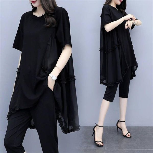 черный плюс размер большие большие костюмы для женщин outfit 2 шт co ога set matching 2019 лето топ и брючный костюм сыпучие, Gray 
черный плюс размер большие большие костюмы для женщин outfit 2 шт co ога set matching 2019 лето топ и брючный костюм сыпучие, Gray