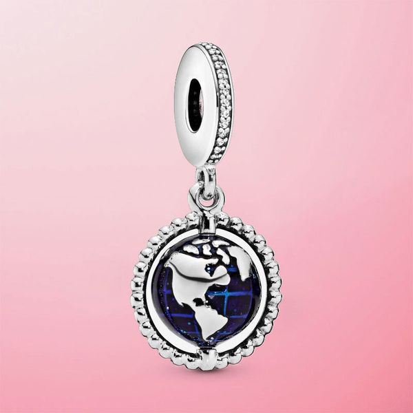 925 sterling spinning globe earth dangle charm beads fit original pamura bracelet s925 silver jewelry gift q1218, Black 
925 sterling spinning globe earth dangle charm beads fit original pamura bracelet s925 silver jewelry gift q1218, Black