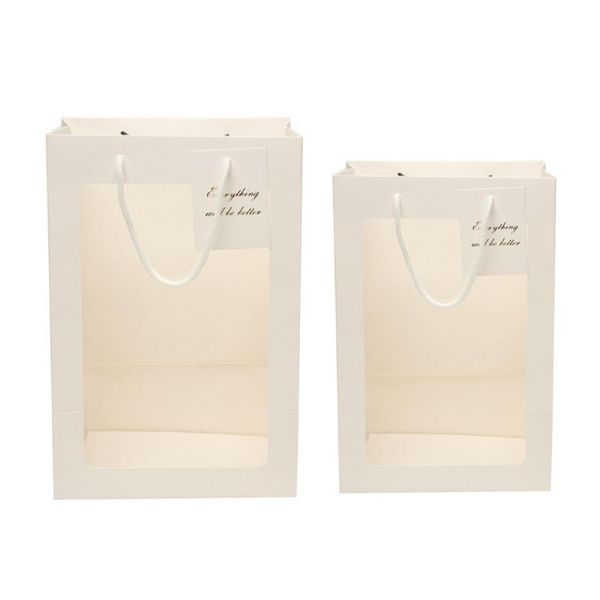 gift wrap 5pcs/set flower paper bag with handle wedding favor portable box window christmas party favors