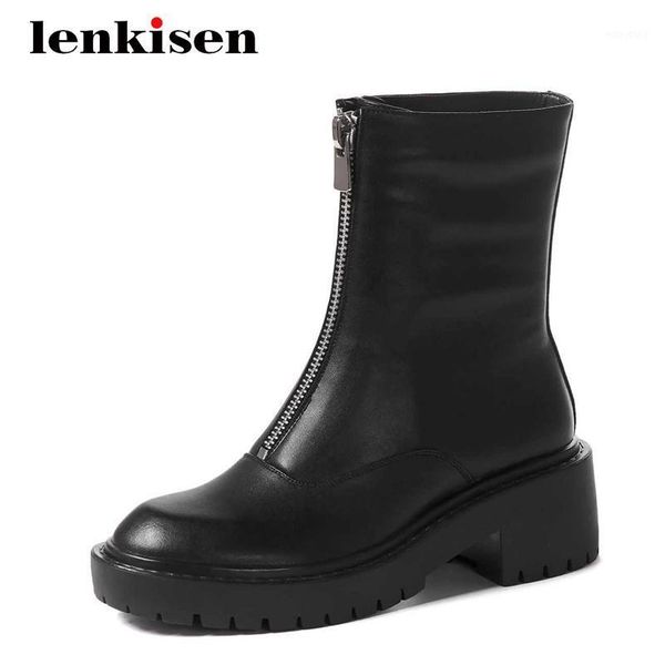 lenkisen 2021 winter new boots real cow leather handsome thick high heel round toe zipper keep warm platform ankle boots l011, Black
lenkisen 2021 winter new boots real cow leather handsome thick high heel round toe zipper keep warm platform ankle boots l011, Black