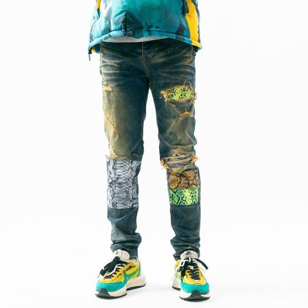 k01259 fashion men's jeans 2021 runway luxury european design party style men's clothing, Blue
k01259 fashion men's jeans 2021 runway luxury european design party style men's clothing, Blue