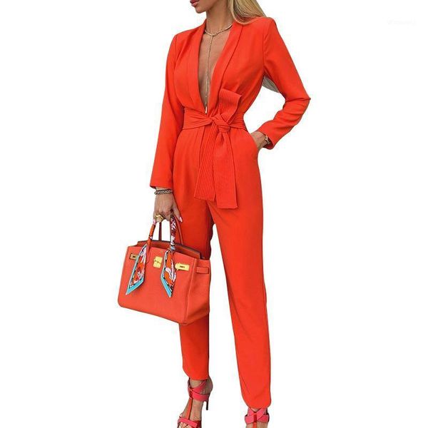 2020 autumn women fashion solid color lace-up deep v casual jumpsuit lady office elegant pockets long sleeve romper1, Black;white
2020 autumn women fashion solid color lace-up deep v casual jumpsuit lady office elegant pockets long sleeve romper1, Black;white
