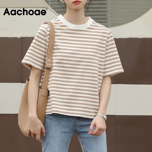 aachoae casual striped t shirt women o neck loose tshirt female short sleeve basic ladies work wear cotton tee shirt femme t200614, White
aachoae casual striped t shirt women o neck loose tshirt female short sleeve basic ladies work wear cotton tee shirt femme t200614, White