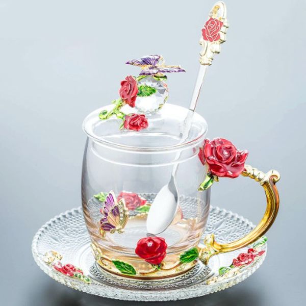 elegant red and blue rose enamel flower heat-resistant glass office coffee juice kung fu tea cup 2019 new q0105
elegant red and blue rose enamel flower heat-resistant glass office coffee juice kung fu tea cup 2019 new q0105