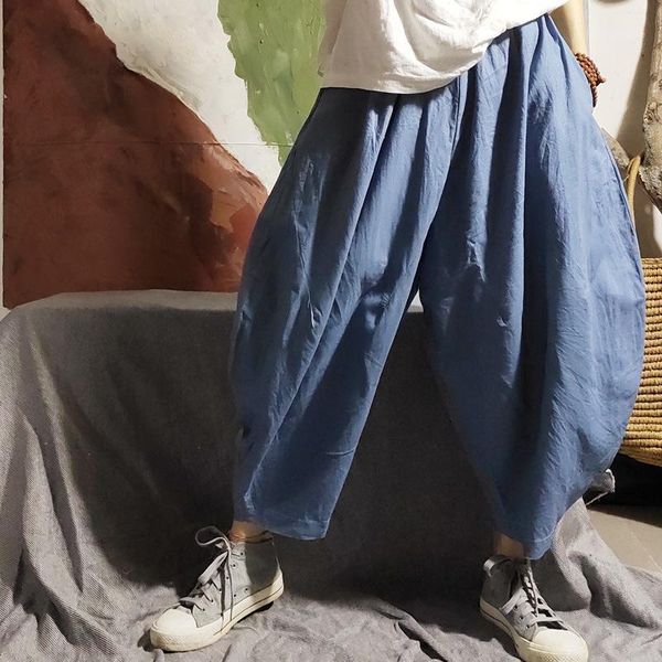 women's pants & capris women loose summer solid color elastic waist harem ladies vintage ramie trousers femael 2021 pants1, Black;white
women's pants & capris women loose summer solid color elastic waist harem ladies vintage ramie trousers femael 2021 pants1, Black;white