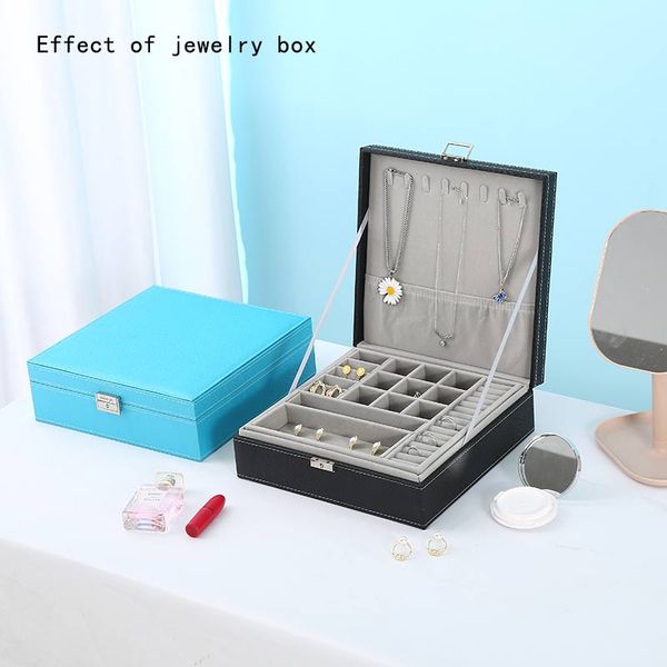 jewelry box for dressing table jewelry storage box with super capacity and lock double color optional, Black;white
jewelry box for dressing table jewelry storage box with super capacity and lock double color optional, Black;white