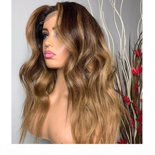 ombre wavy lace front human hair wigs with baby hair 360 frontal honey brown glueless silk full lace wigs for women, Black;brown 
ombre wavy lace front human hair wigs with baby hair 360 frontal honey brown glueless silk full lace wigs for women, Black;brown