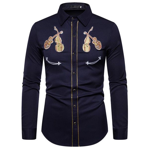 white violin embroidery shirt men 2021 fashion western cowboy shirt mens slim fit long sleeve dress shirts camisa masculina xxl, White;black
white violin embroidery shirt men 2021 fashion western cowboy shirt mens slim fit long sleeve dress shirts camisa masculina xxl, White;black
