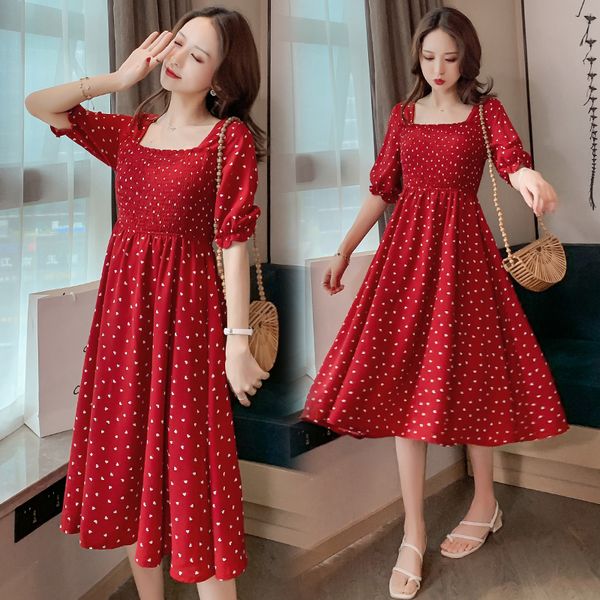 summer korean fashion maternity long dress elegant slim charming clothes for pregnant women wine red dot pregnancy lj201114, White
summer korean fashion maternity long dress elegant slim charming clothes for pregnant women wine red dot pregnancy lj201114, White