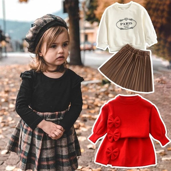 autumn girls baby knitted clothing sets solid color kids bowknot sweaters + a-line skirt 2pcs outfits princess knitwear 220212, White
autumn girls baby knitted clothing sets solid color kids bowknot sweaters + a-line skirt 2pcs outfits princess knitwear 220212, White
