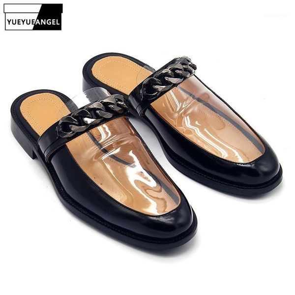 sandals handmade mens slippers genuine leather flats summer 2021 metal chain loafers flat leisure cowhide party shoes men1, Black
sandals handmade mens slippers genuine leather flats summer 2021 metal chain loafers flat leisure cowhide party shoes men1, Black