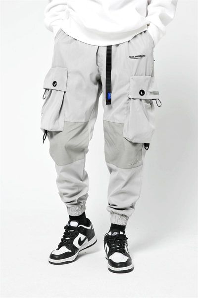 men's pants cargo wide side pockets strap belt streetwear techwear harajuku, Black
men's pants cargo wide side pockets strap belt streetwear techwear harajuku, Black