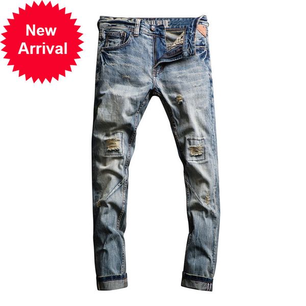 2021 new new fashion men's brem retro-wash thin fit destroyed torn men biker pants vintage hip designer jeans vomu, Blue
2021 new new fashion men's brem retro-wash thin fit destroyed torn men biker pants vintage hip designer jeans vomu, Blue
