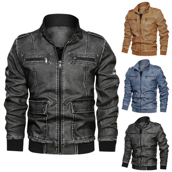 men's jackets men's denim jacket big size solid causal washed leather with stand collar1, Black;brown
men's jackets men's denim jacket big size solid causal washed leather with stand collar1, Black;brown