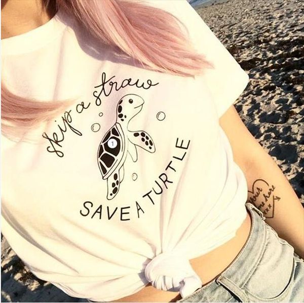 skip a straw save a turtle graphic women tshirt sea protect slogan t shirt grunge crewneck t shirt summer tees streetwear, White
skip a straw save a turtle graphic women tshirt sea protect slogan t shirt grunge crewneck t shirt summer tees streetwear, White