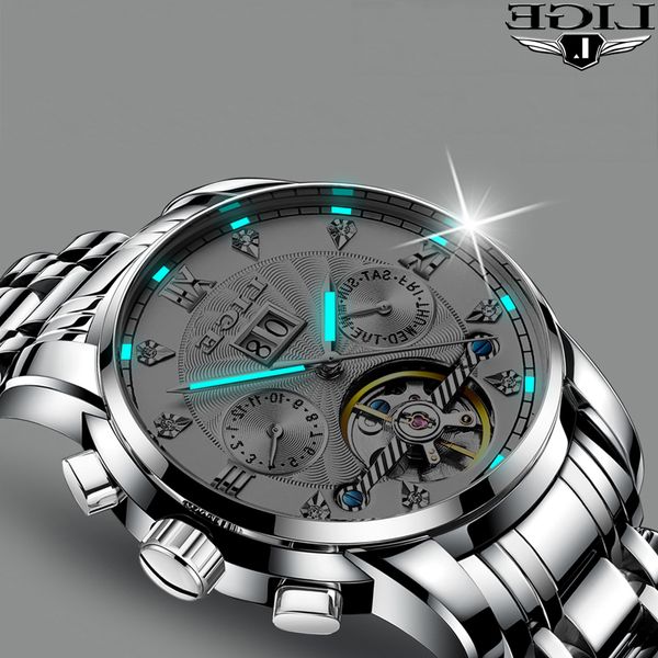 2021relogio masculino lige 2020 men's self-wind tourbillon mechanical watches water resistant automatic skeleton watch men relojes, Slivery;brown
2021relogio masculino lige 2020 men's self-wind tourbillon mechanical watches water resistant automatic skeleton watch men relojes, Slivery;brown