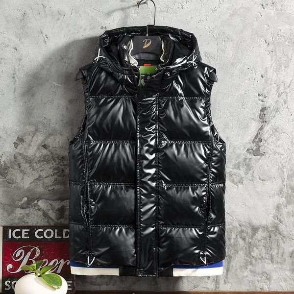 men vest duck down vests sleeveless jacket outerwear with hooded mens coat warm clothing, Black;white
men vest duck down vests sleeveless jacket outerwear with hooded mens coat warm clothing, Black;white