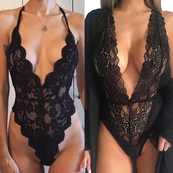costumes women bodysuit one piece lingerie dress babydoll perspective lace backless sleepwear dress bodysuit erotic clothes, Black
costumes women bodysuit one piece lingerie dress babydoll perspective lace backless sleepwear dress bodysuit erotic clothes, Black