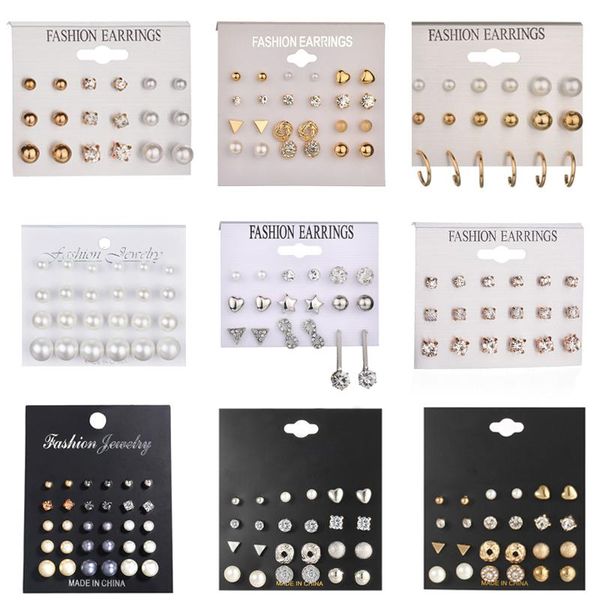 stud fashion 12 pair/set geometric rhinestone crystal earrings for women simulated pearl flower piercing earring set accessories, Golden;silver
stud fashion 12 pair/set geometric rhinestone crystal earrings for women simulated pearl flower piercing earring set accessories, Golden;silver
