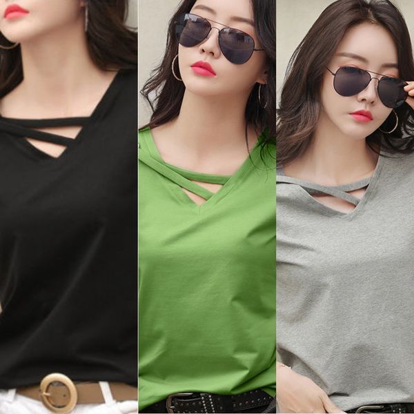 ocgbc style short sleeve 2020 t-shirt summer white women's v-neck loose ins women's coat t-shirt black casual korean new fashion z
ocgbc style short sleeve 2020 t-shirt summer white women's v-neck loose ins women's coat t-shirt black casual korean new fashion z
