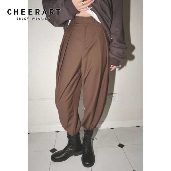 cheerart 2021 spring brown harem pants women trousers high waist pleated baggy pants designer korean fashion clothes, Black;white
cheerart 2021 spring brown harem pants women trousers high waist pleated baggy pants designer korean fashion clothes, Black;white