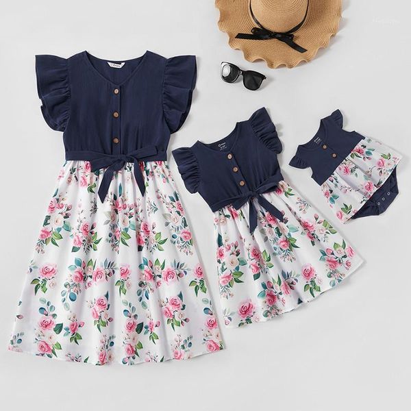 family matching outfits summer mother daughter floral dresses look patchwork cotton dress flying sleeve mommy and me clothes baby girls romp, Blue
family matching outfits summer mother daughter floral dresses look patchwork cotton dress flying sleeve mommy and me clothes baby girls romp, Blue
