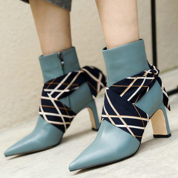 women genuine leather fashion boots blue ladies pointed toe thin heel party wedding ankle boots woman silk short winter, Black
women genuine leather fashion boots blue ladies pointed toe thin heel party wedding ankle boots woman silk short winter, Black