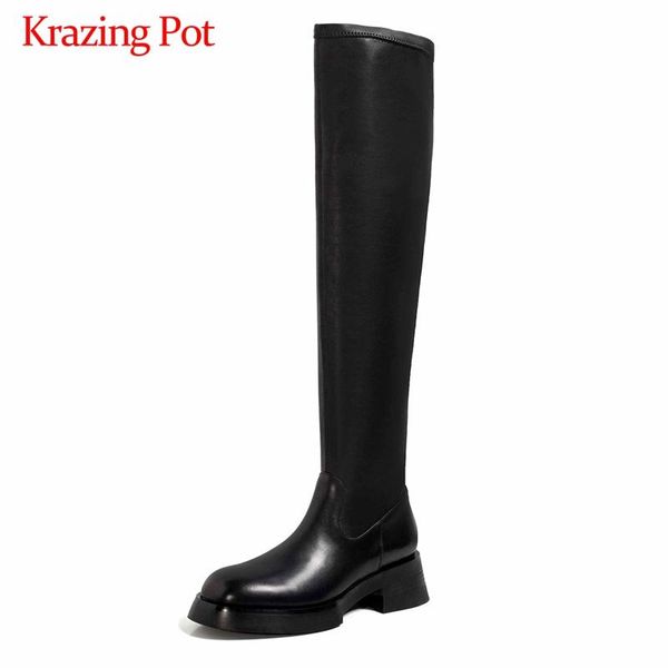 boots krazing pot equestrian natural leather winter stretch thick high heel slip on fashion maiden over-the-knee-high l18, Black
boots krazing pot equestrian natural leather winter stretch thick high heel slip on fashion maiden over-the-knee-high l18, Black