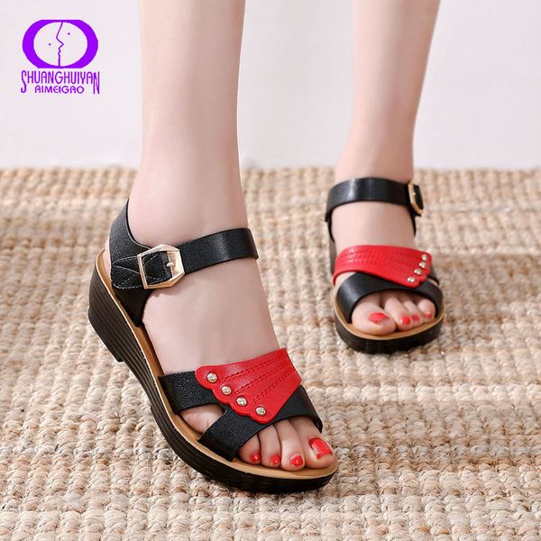 aimeigao summer rivet elegant sandals women 2020 casual patchwork platform pu shoes female ankle-wrap med heels sandals lady new 0928, Black
aimeigao summer rivet elegant sandals women 2020 casual patchwork platform pu shoes female ankle-wrap med heels sandals lady new 0928, Black