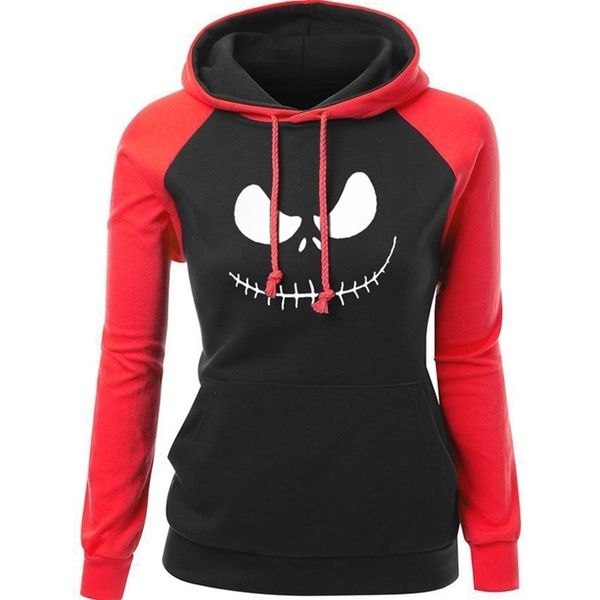 women's sweatshirt autumn winter fleece hoodie for female jack skellington pumpkin king print streetwear slim hip hop hoody y200915, Black
women's sweatshirt autumn winter fleece hoodie for female jack skellington pumpkin king print streetwear slim hip hop hoody y200915, Black