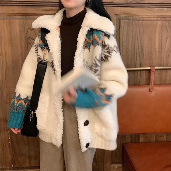 women autumn winter lambwool sweater coat long sleeve turn-down collar knitted cardigan jacket single breasted outwear plus size1, White
women autumn winter lambwool sweater coat long sleeve turn-down collar knitted cardigan jacket single breasted outwear plus size1, White