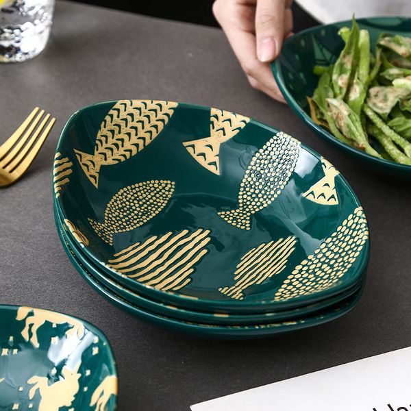 ceramic tableware dishes and plate set creative hand painted embossed underglaze home dessert salad fruit olive boat dinnerware q0108
ceramic tableware dishes and plate set creative hand painted embossed underglaze home dessert salad fruit olive boat dinnerware q0108