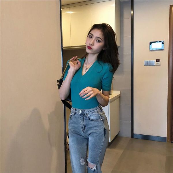 girls sheath deep v neck slim short sleeve t shirts ladies tees tshirt for women gr0316, White
girls sheath deep v neck slim short sleeve t shirts ladies tees tshirt for women gr0316, White