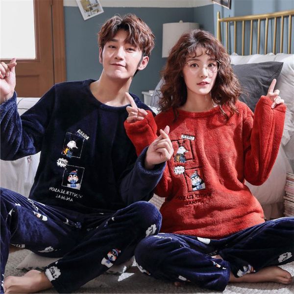 coral fleece pajamas for men and women in winter thick warm long-sleeved pullover trousers 2-piece set cute cartoon printing cou, Black;brown
coral fleece pajamas for men and women in winter thick warm long-sleeved pullover trousers 2-piece set cute cartoon printing cou, Black;brown