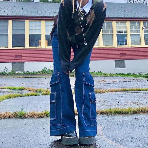 women's jeans skater style indie boyfriend baggy pants y2k streetwear teen fashion 90s pockets wide legs high waist trousers, Blue
women's jeans skater style indie boyfriend baggy pants y2k streetwear teen fashion 90s pockets wide legs high waist trousers, Blue