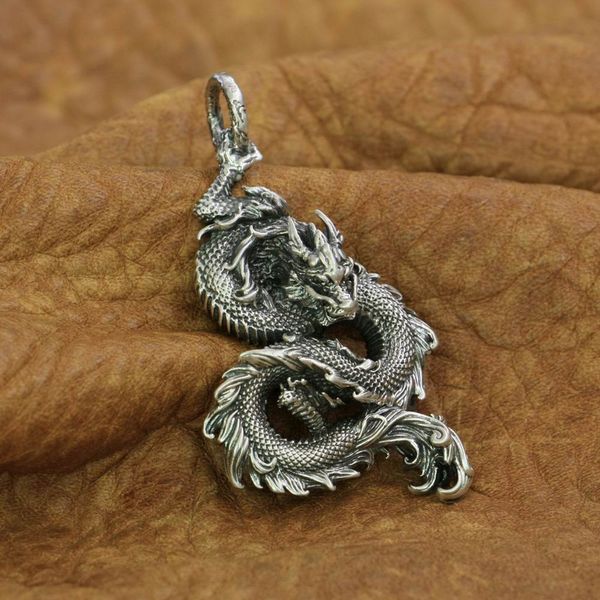 925 sterling silver chinese dragon pendant mens biker punk pendant ta217 
925 sterling silver chinese dragon pendant mens biker punk pendant ta217