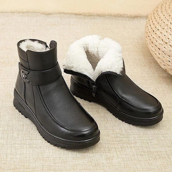 30 degree genuine leather winter shoes women boots thick sole women ankle boots warm plush cold winter woman cotton shoes a2994 #cg6s, Black
30 degree genuine leather winter shoes women boots thick sole women ankle boots warm plush cold winter woman cotton shoes a2994 #cg6s, Black