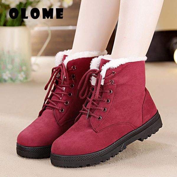 women snow boots warm fur plush insole women winter boots flock ankle lace-up winter shoes woman warm shoes, Black
women snow boots warm fur plush insole women winter boots flock ankle lace-up winter shoes woman warm shoes, Black