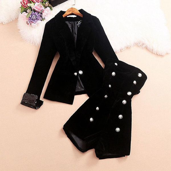 2020 autumn suit women blazer set elegant suit collar long sleeve velvet coat double breasted tube jumpsuit for office lady, White;black
2020 autumn suit women blazer set elegant suit collar long sleeve velvet coat double breasted tube jumpsuit for office lady, White;black