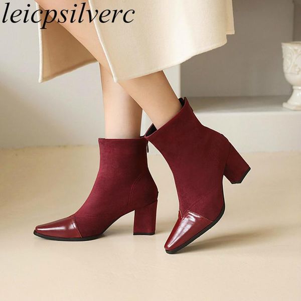 women's boots autumn winter basic high heel zip square toe ankle patchwork flock 2021 new fashion casual black brown shoes
women's boots autumn winter basic high heel zip square toe ankle patchwork flock 2021 new fashion casual black brown shoes