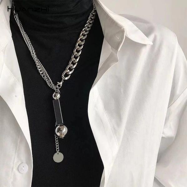 chains huanzhi 2021 trendy cool retro asymmetry metal geometric pendant simple design long chain necklace for women men jewelry gifts, Silver
chains huanzhi 2021 trendy cool retro asymmetry metal geometric pendant simple design long chain necklace for women men jewelry gifts, Silver