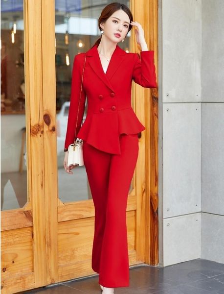 novelty red professional women business suits with flare pants and blazers 2020 autumn winter ladies office pantsuits outfits, White
novelty red professional women business suits with flare pants and blazers 2020 autumn winter ladies office pantsuits outfits, White