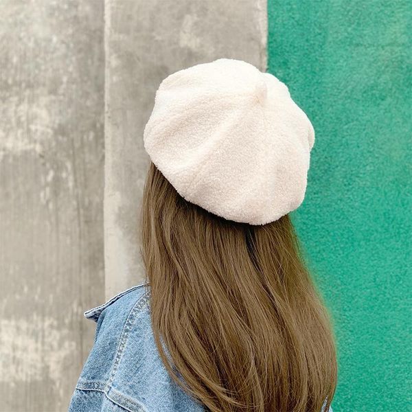 berets h3545 women beret hat female autumn winter lamb cashmere warm korean painter cap japanese sboy solid color casual simple hats, Blue;gray
berets h3545 women beret hat female autumn winter lamb cashmere warm korean painter cap japanese sboy solid color casual simple hats, Blue;gray