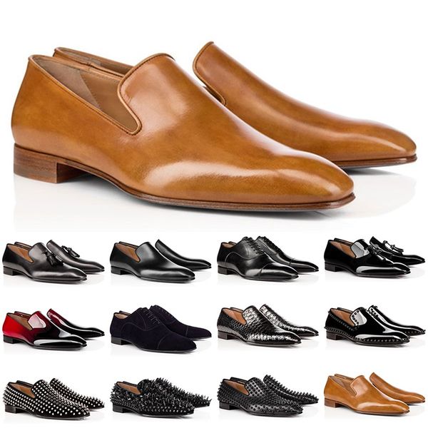 designer red bottom loafers shoes for men matte patent leather suede rivets fashion loafer business wedding party dress shoe
designer red bottom loafers shoes for men matte patent leather suede rivets fashion loafer business wedding party dress shoe