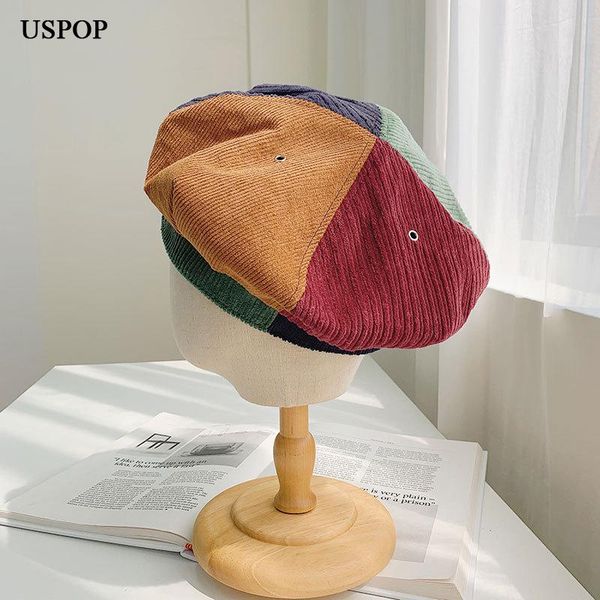 uspop women hats winter corduroy berets hats patchwork beret hat vintage octagonal, Blue;gray
uspop women hats winter corduroy berets hats patchwork beret hat vintage octagonal, Blue;gray